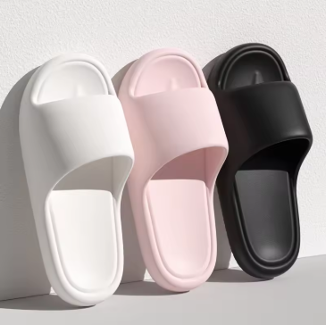 Casual slide slippers Indoor with white, pink and black colors